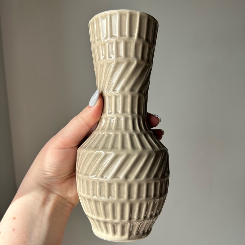 Small Tan Ceramic Vase